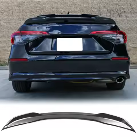 Rear Trunk Spoiler Compatible with 2022-2025 Hoonda Civic 11th Gen Sedan SI RS Style Carbon Fiber Print ABS Plastic Deck Lid Spo