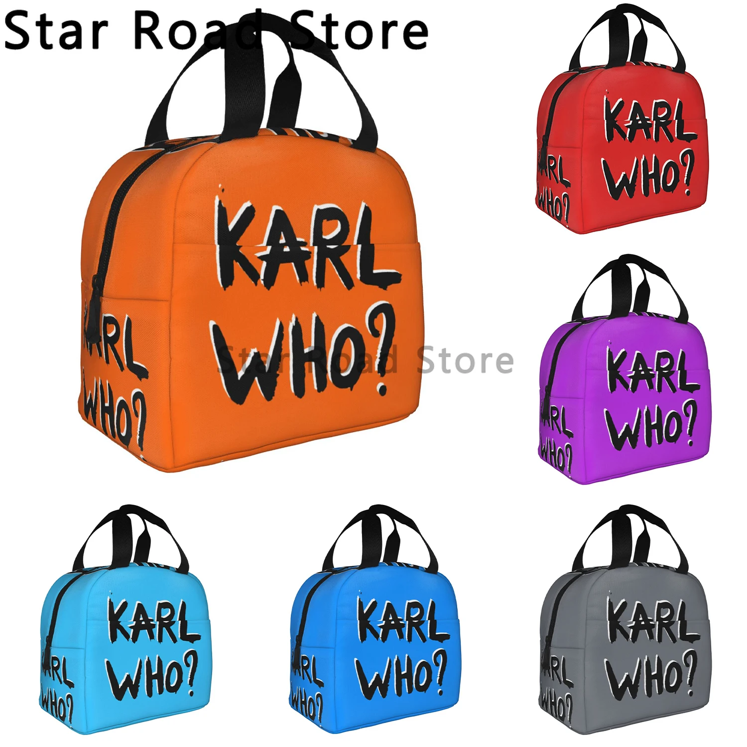 

Karl Who Thermal Cooler Bags Portable Picnic School Oxford Lunch Box Bento Pouch Bag Large Capacity Merch Lunch Bag