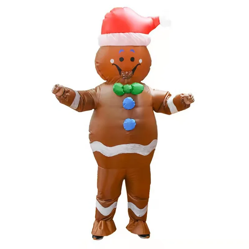 Adulto inflável bonito homem de gengibre traje estilo infantil diversão variedade de natal carnaval festa de halloween cosplay vestir-se
