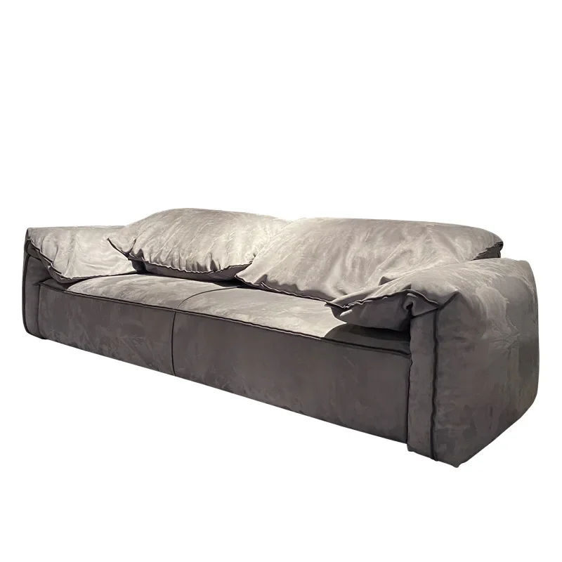 

Elephant ear sofa first layer cowhide matte cloth super wide lazy down sofa