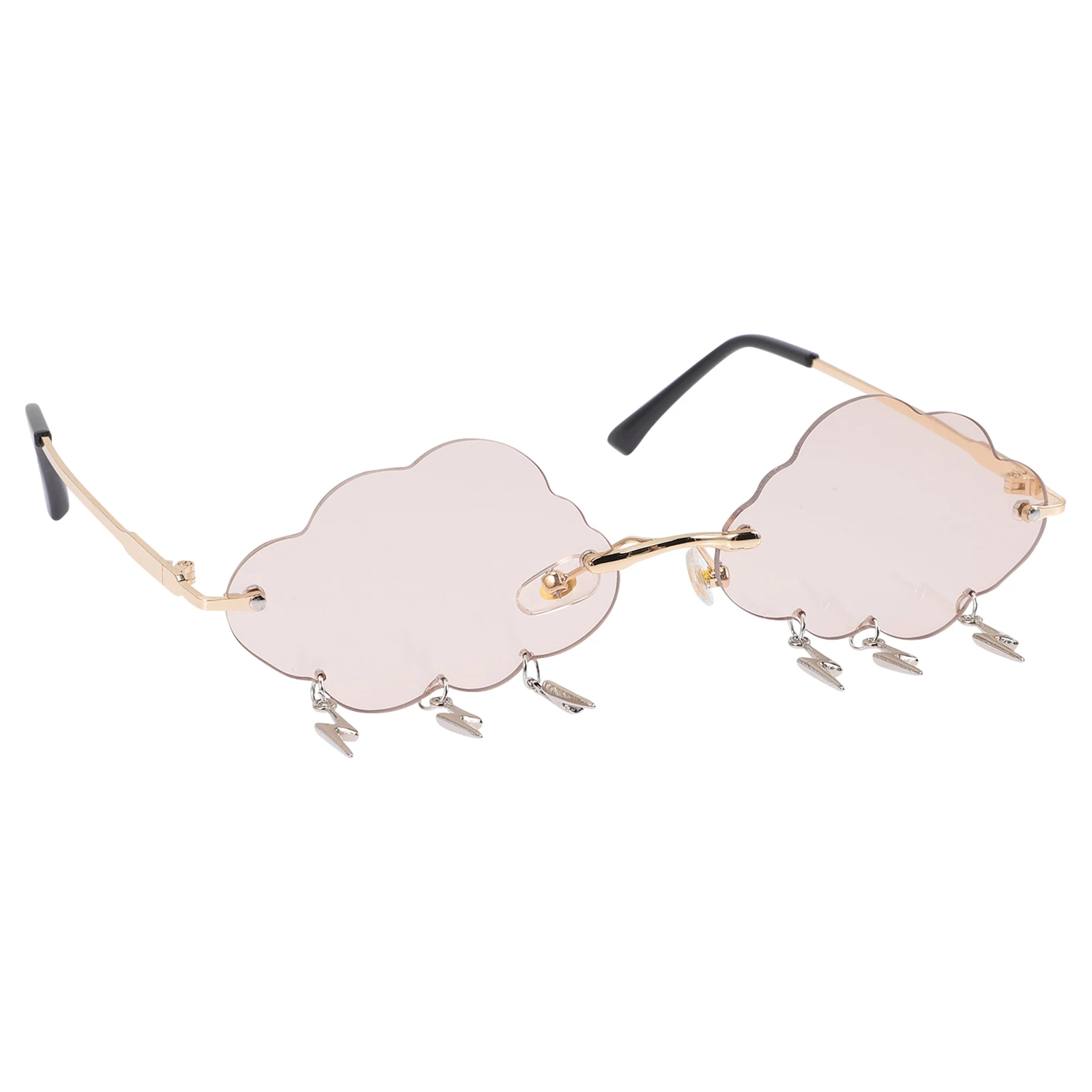 

Unisex Cloud Shaped Rimless Sunglasses Funny Party Eyeglasses Festival Photo Props Fashion Accessory Frameless Uv Protection