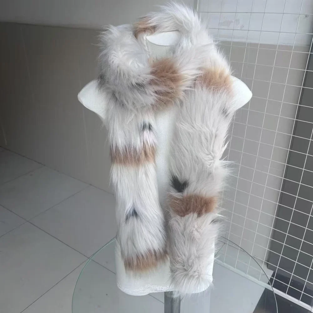 

Original Winter imitation fox fur female subculture scarf Korean version Y2K plush warm cold protection shawl Cosplay decoration