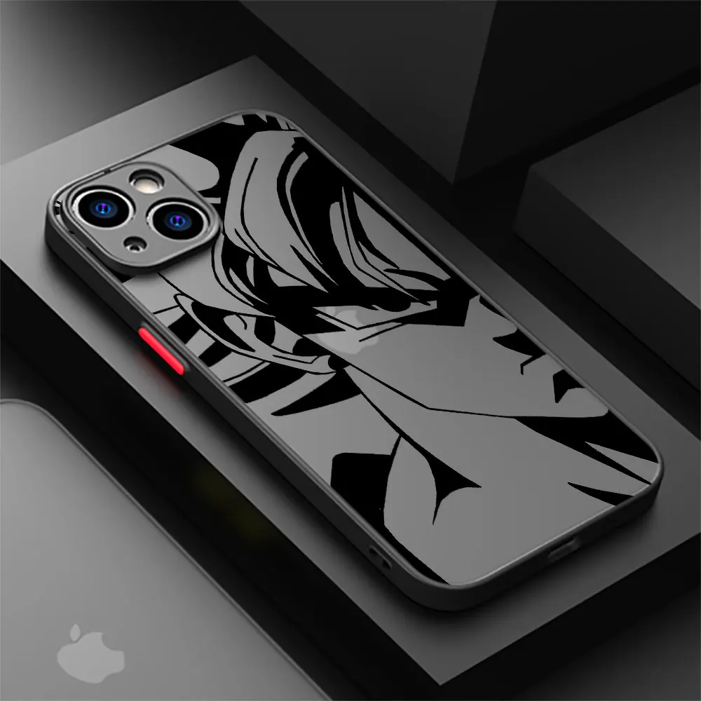 Mat Hoesje Voor Apple Iphone 11 15 14 Pro Max 13 12 Mini 7 8 Plus Xr X Xs Se 6 6S Telefoonhoes Black Shell Cool Man Anime Dbz