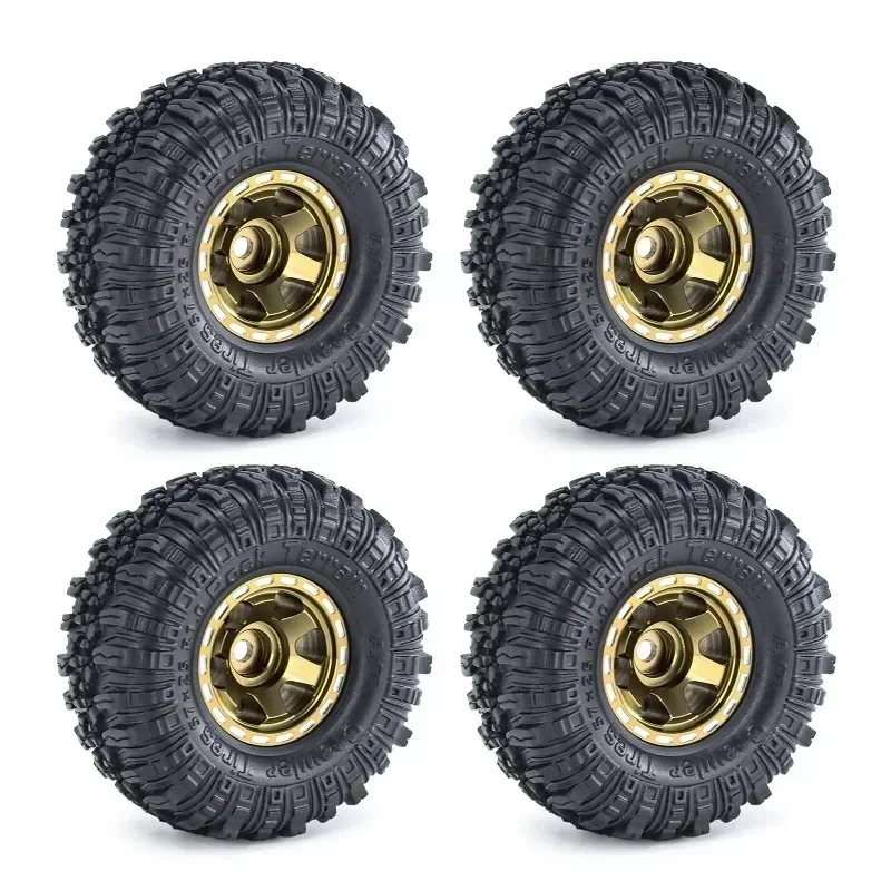 

4pcs 57mm 1.0" Metal Beadlock Wheel Tire Set For 1/18 RC Crawler Car TRX4M SCX24 FMS24 Upgrade Parts Accessories