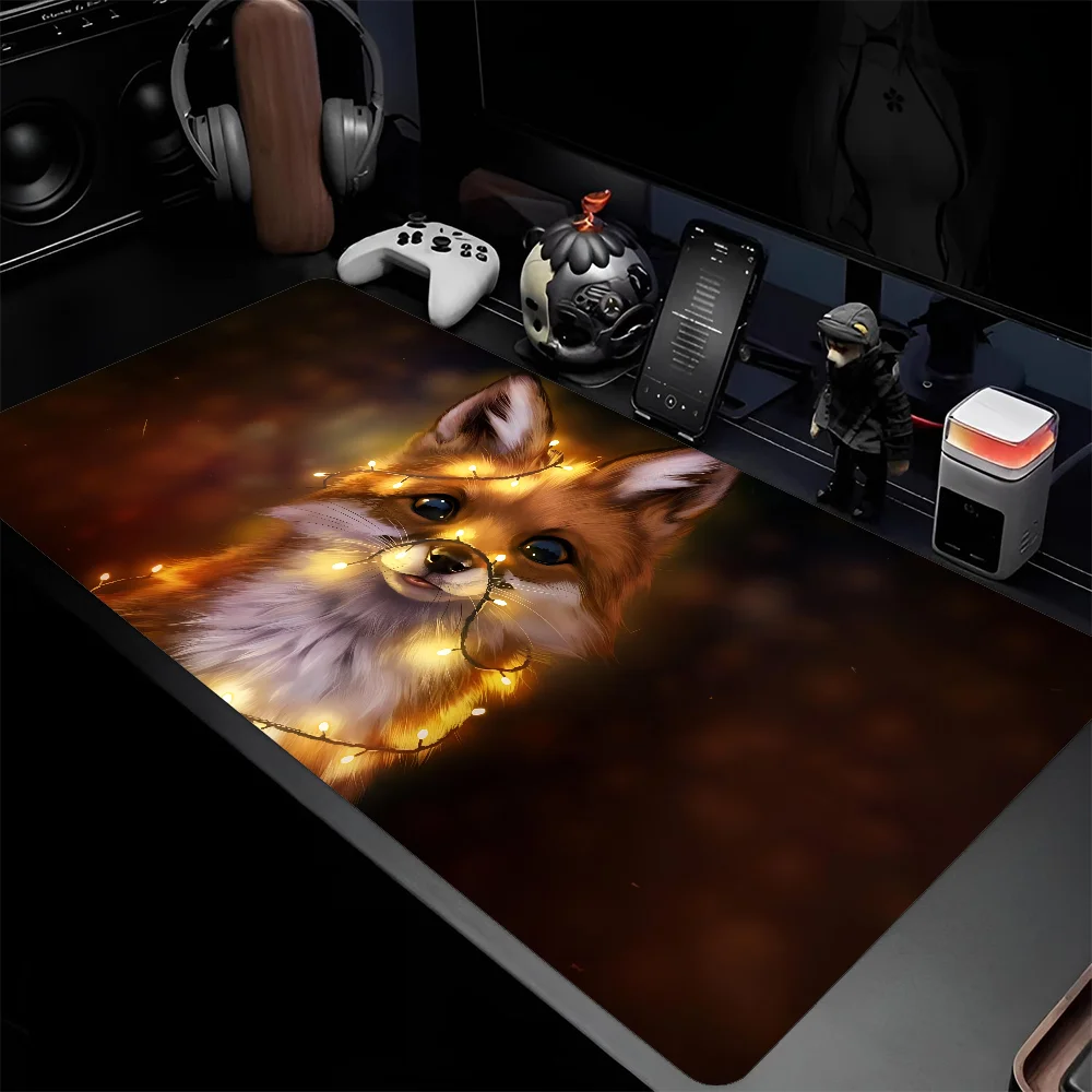 Cute Fox Mousepad Large Gaming Mouse Pad LockEdge Thickened Computer Keyboard Table Desk Mat