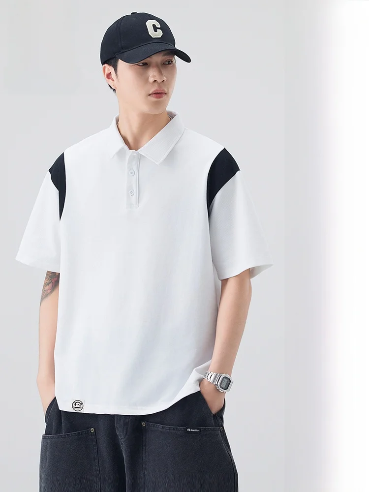 

Мужская летняя футболка Paul Frank свободного кроя с коротким рукавом, тонкая, с цветными блоками, повседневная, молодежная, из полиэстера