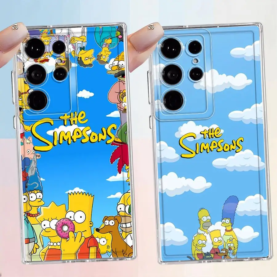 Hülle für Samsung Galaxy S26 S23 Ultra S22 FE S21 S25 Edge S20 Plus S24 Note 20 Ultra 10 Handyhülle The Simpsons Bart Homer