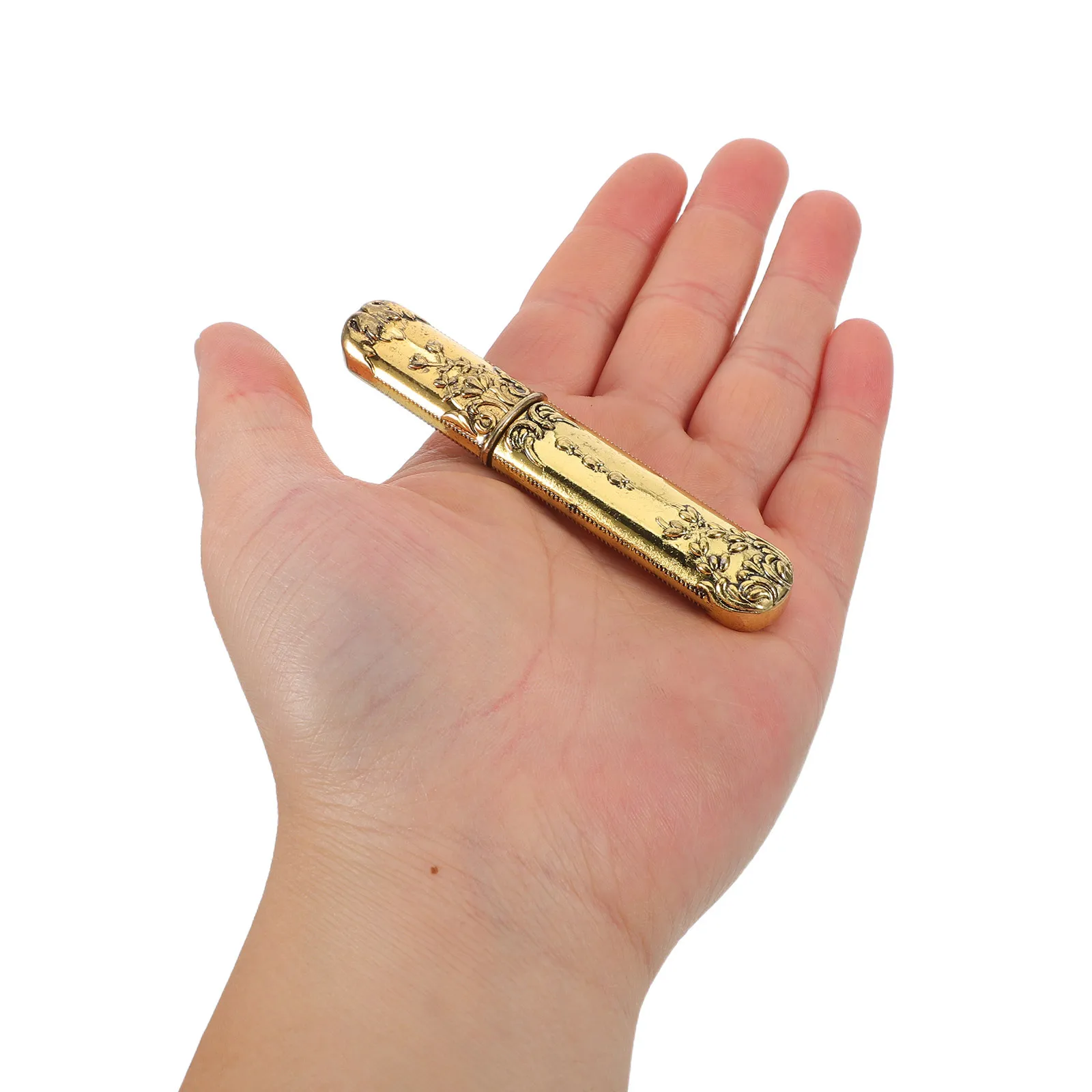 

Elegant Vintage Sewing Needle Case with Rhinestones Metal Container for Organizing Needles and Accessories Portable Travel Box