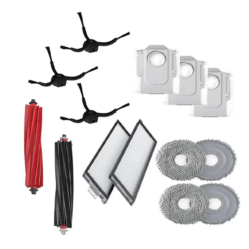 AB11-For Roborock Qrevo / Qrevo Slim Robot Vacuum Cleaner Accessories Main Brush Side Brush Mop Cloth Hepa Filter Dust Bag