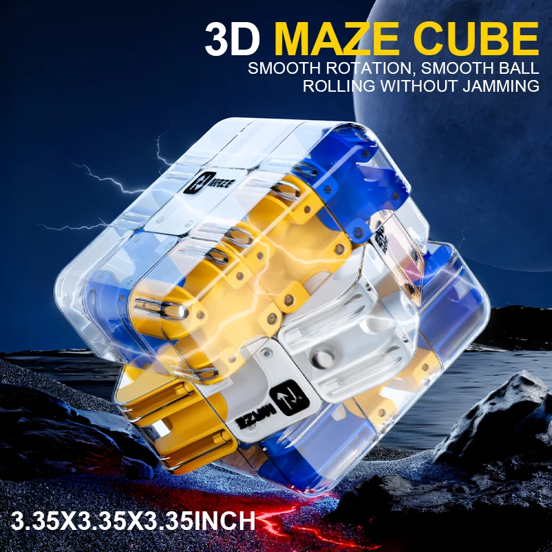 Mini bola 3d rolando cubos mágicos labirinto quebra-cabeça brinquedo inquietação pensamento lógico das crianças treinamento alívio do estresse educação brinquedos