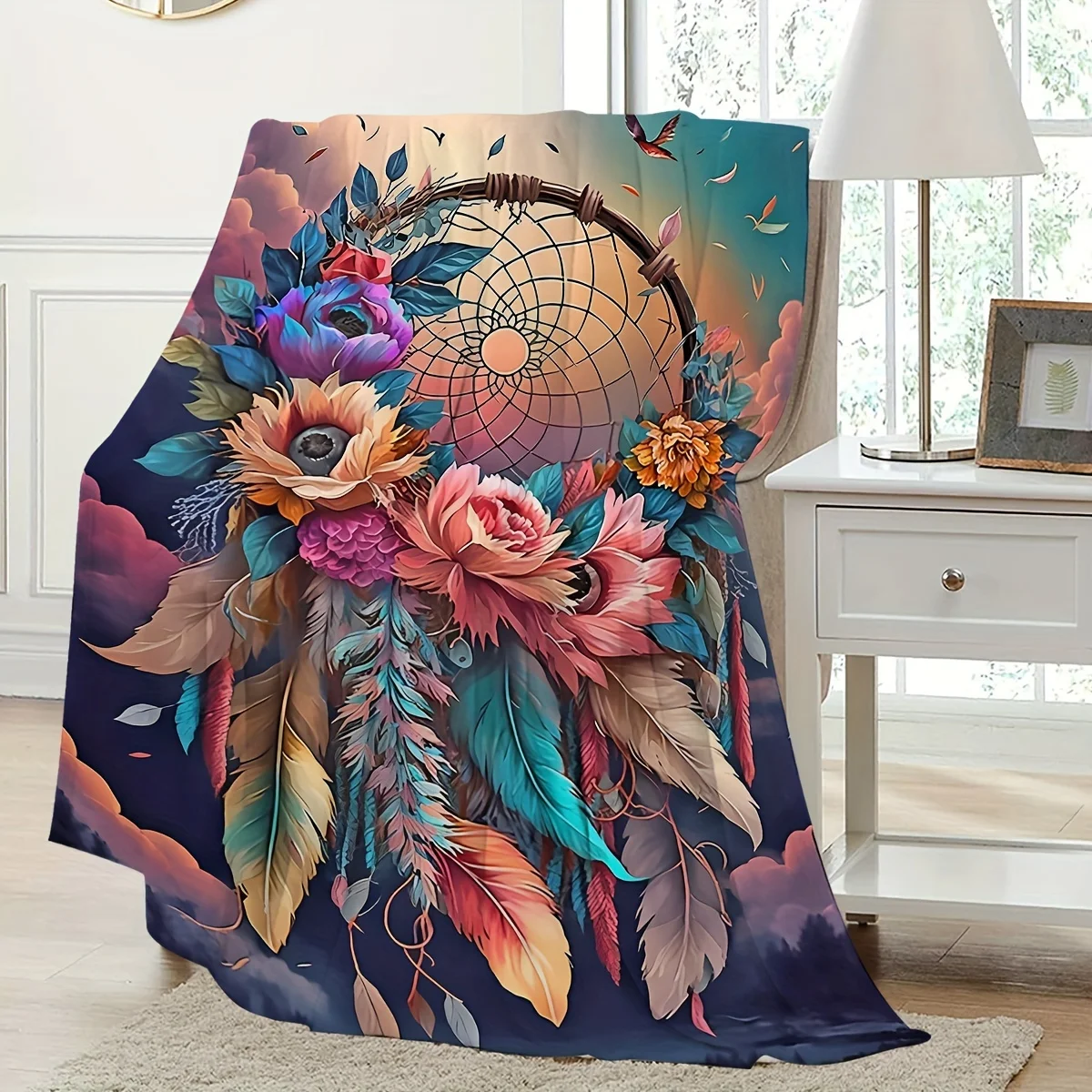 1pc Flannel Creative Dreamcatcher Printed Blanket Comfortable and Soft for Adults and Children Multi-specification Four Seasons