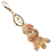Poodle Dog Keychain Bag Purse Charms Pendant Rhinestones Backpack Keychains for Girls