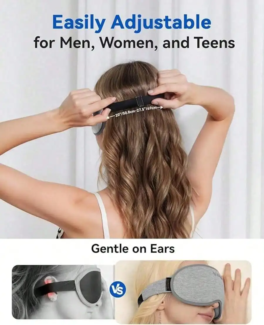 

Weighted Eye Mask For Sleeping - Blackout Sleep Mask For Women Men, FACEMOON Lash Extension Eye Covers, Memory Foam, 3D Contoured, Airplane Travel Essentials, Blindfold For Meditation(Gray)