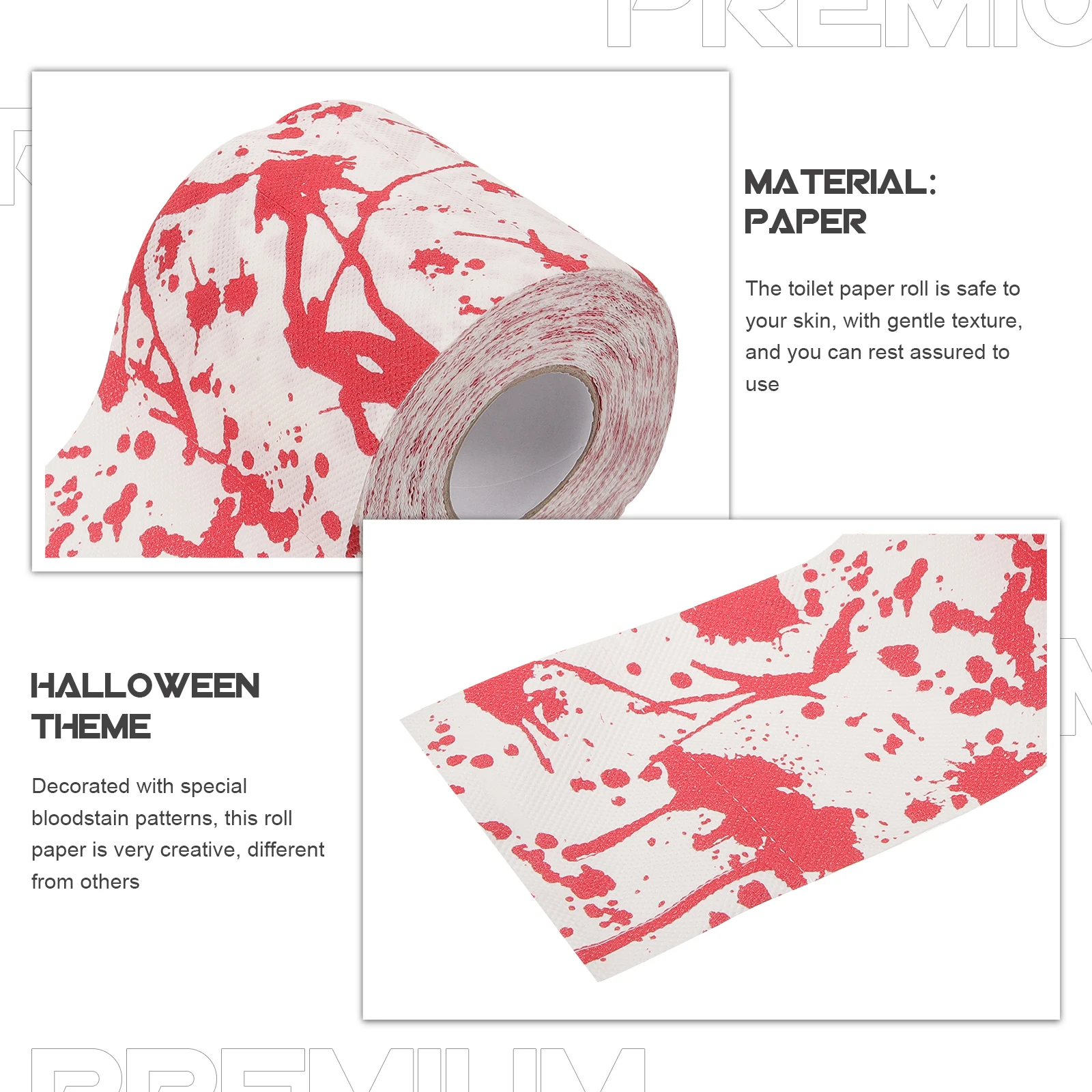 Toallas de papel de Halloween, inodoro para tema, tejido orgánico para baño, decoraciones de sangre para hombre