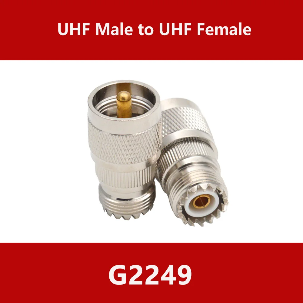 1 قطعة RF محول PL259 UHF ذكر التوصيل إلى SO239 UHF أنثى جاك RF محوري موصل مستقيم نوع النحاس النقي