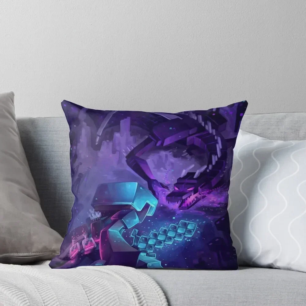 Steeve vs ender dragon Throw Pillow pillowcases for sofa cushions Luxury Pillow Case pillow