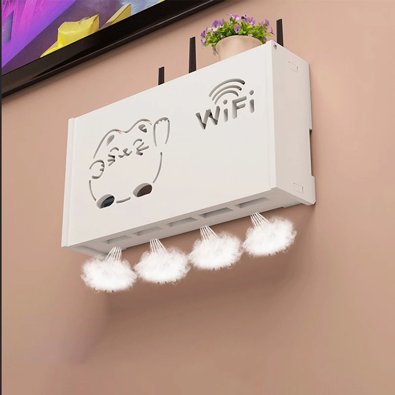 New Wireless Wifi Router Storage Box Living Room Socket Wifi Decoration Wall-mounted TV Set-top Box Rack Cable Power Organizer