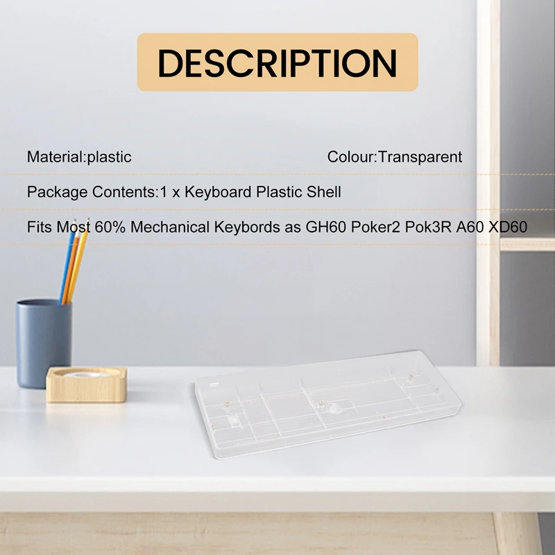 

Top-Rated Plastic Case for 60% Fits Most Mini Mechanical Keyboard GH60 Clear