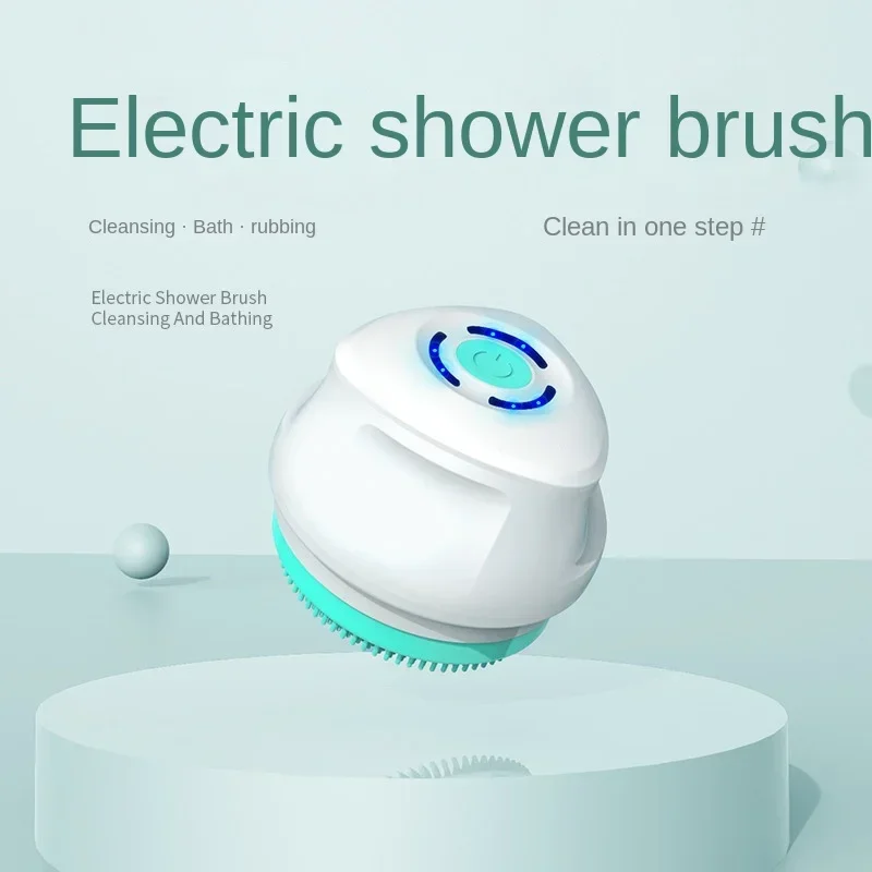 Silicone Body Scrubber Electric Shower Brush Cordless USBcharge Bath Washing Silicon Back Massage Foot Exfoliating Skin Friendly