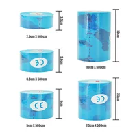 Vendaje muscular de camuflaje azul, cinta adhesiva elástica de algodón deportiva para lesiones por tensión, alivio del dolor muscular de rodilla, 1/2/3/4/5 Uds.