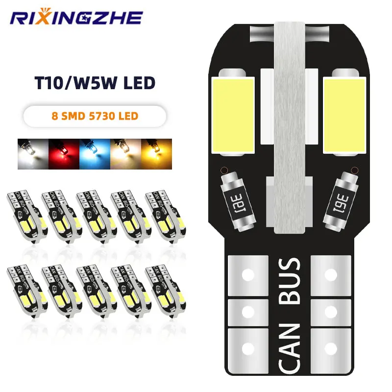 

T10 Car Led Light Bulb W5W LED Canbus No Error Super Bright Car Interior Light SMD Auto Bulb White Amber Red Reading Dome Lamp