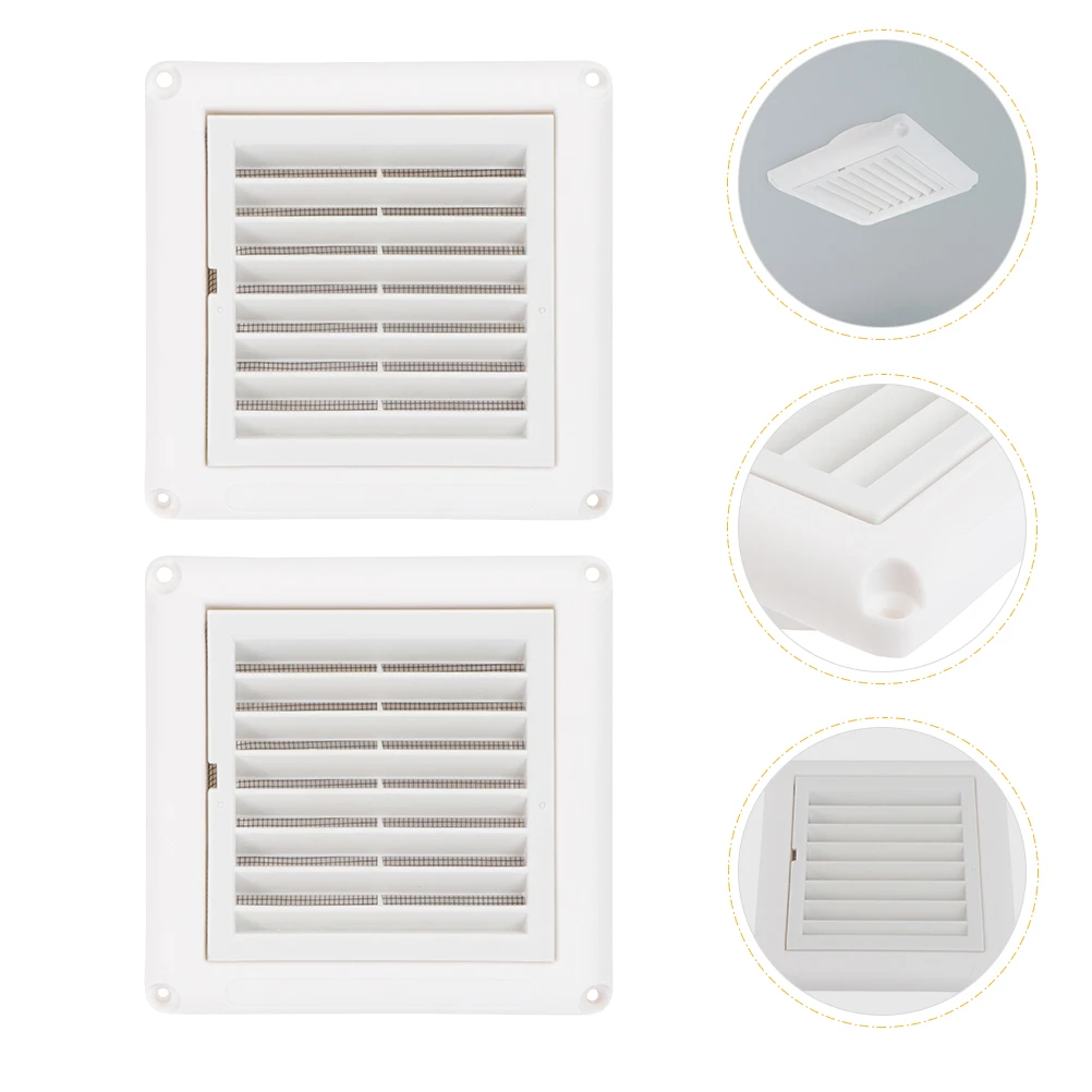 

2Pcs Air Vent Cover Plastic Mosquito Proof Exhaust Hood Wall Mounted Bathroom Kitchen Dryer Parts Easy Install Durability Long
