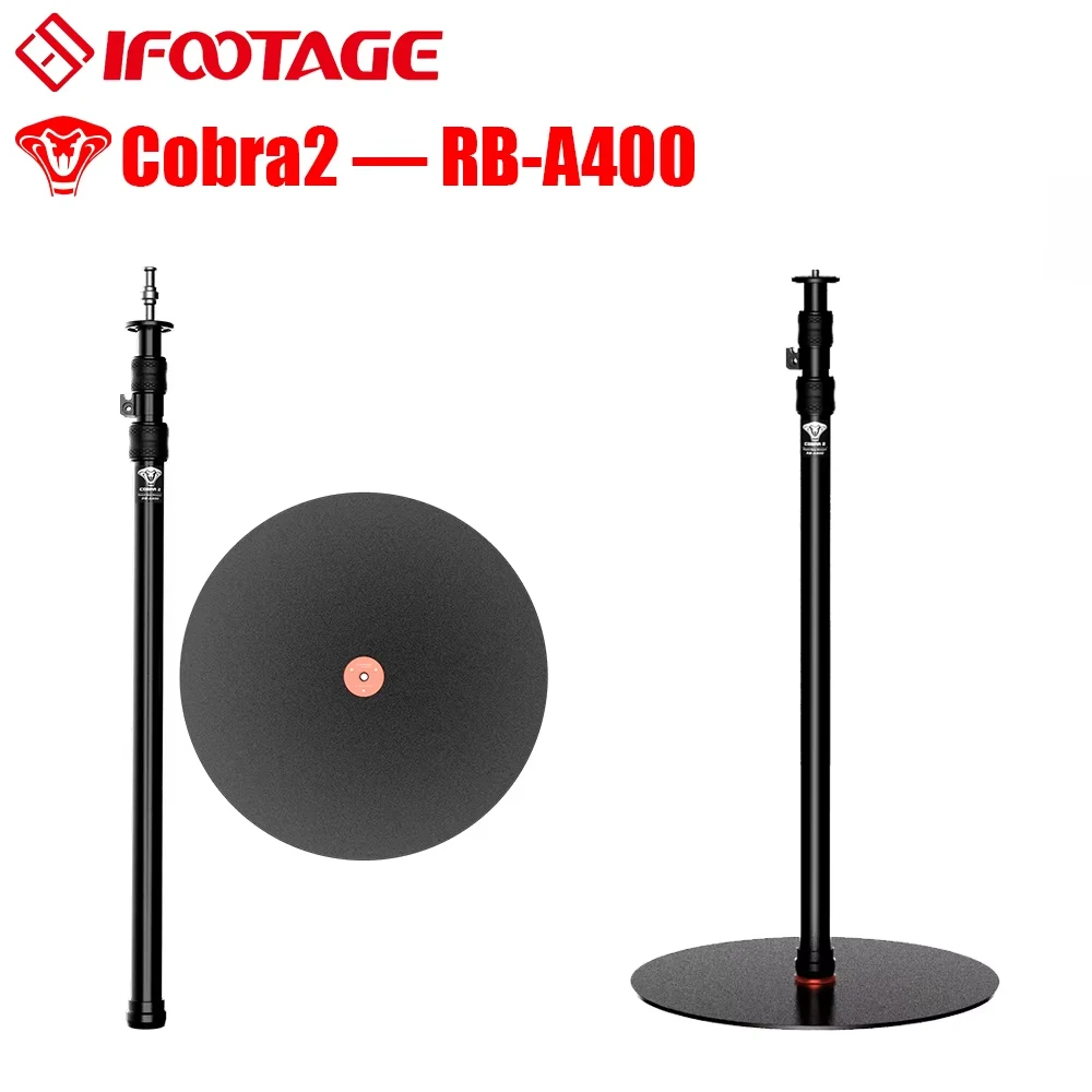 IFOOTAGE Cobra 2 RB-A400 Round Base Monopod, 79'' Camera Monopod Light Stand Photography, Studio Light Stand Monopod Tripod with