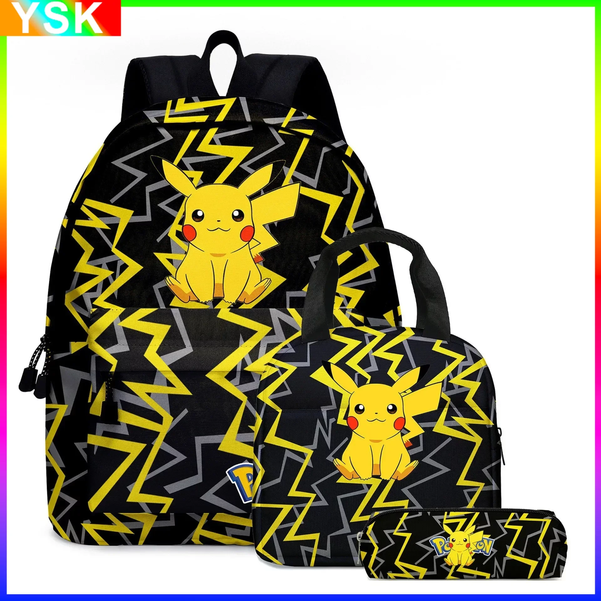 2PC/3PC zestaw Pikachu Pokemon plecak podstawowy i gimnazjalistów uczeń prezenty dla dzieci kreskówka tornister Mochila