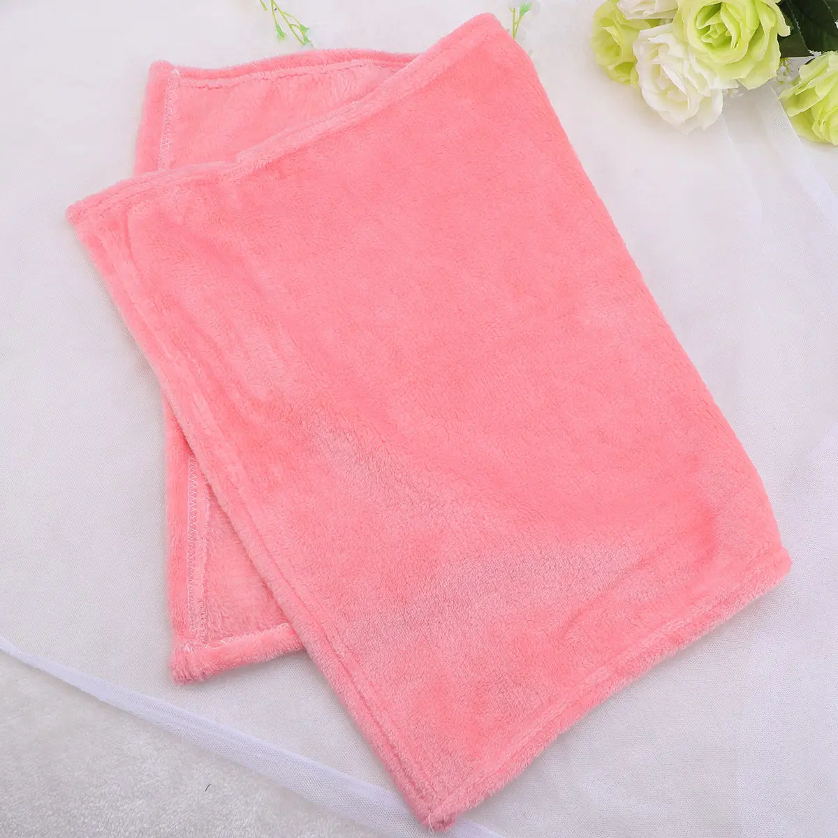 Pet Blanket Rosy Color Fleece and Flannel Blend Warm Cozy for Cats Dogs Soft Bedding Towel for Pets Indoor Use