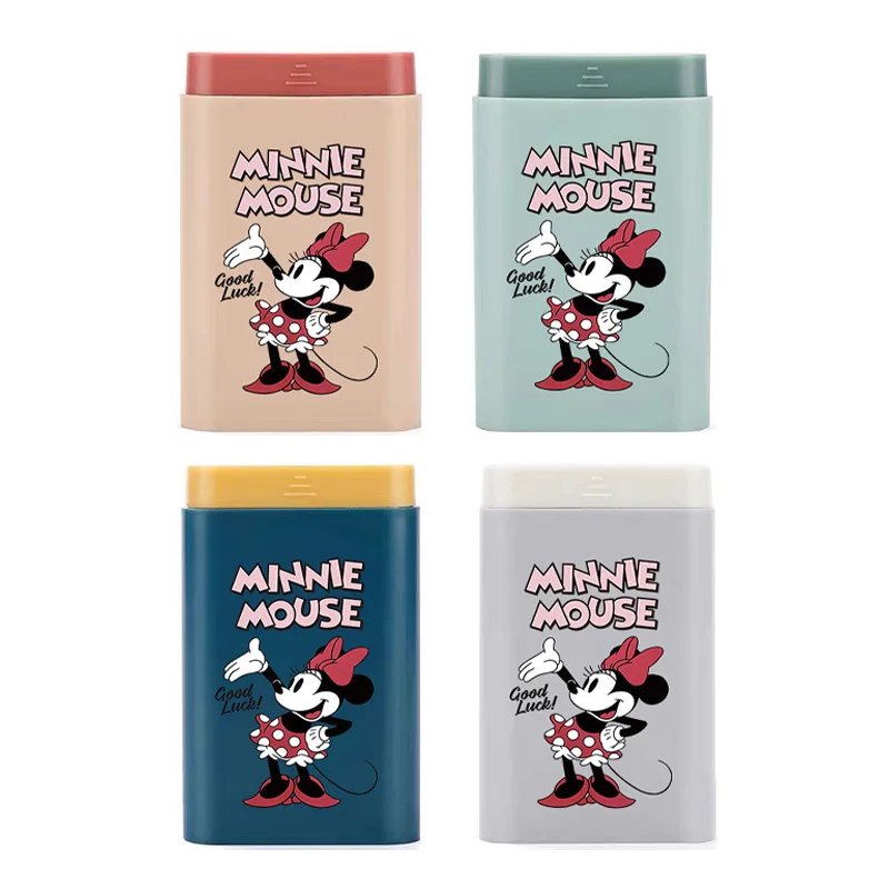

6 Grids Disney Minnie Mouse Pill Box Portable Mini Plastic Pill Storage Cute Anime Pocket Medicine Box Outdoor Travel Pill Case