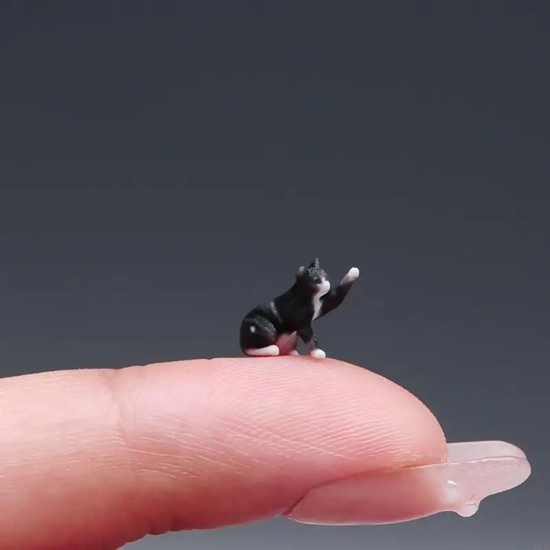 1/64 Scale Resin Pet Statue 3D Print Dog/Cats Figurine Handmade Miniature Model For Home Display X3UC