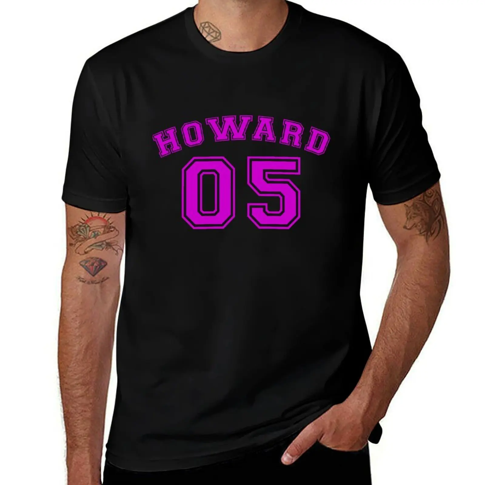 Howard Varsity T-Shirt Art Pattern Printed Casual Top T-Shirt