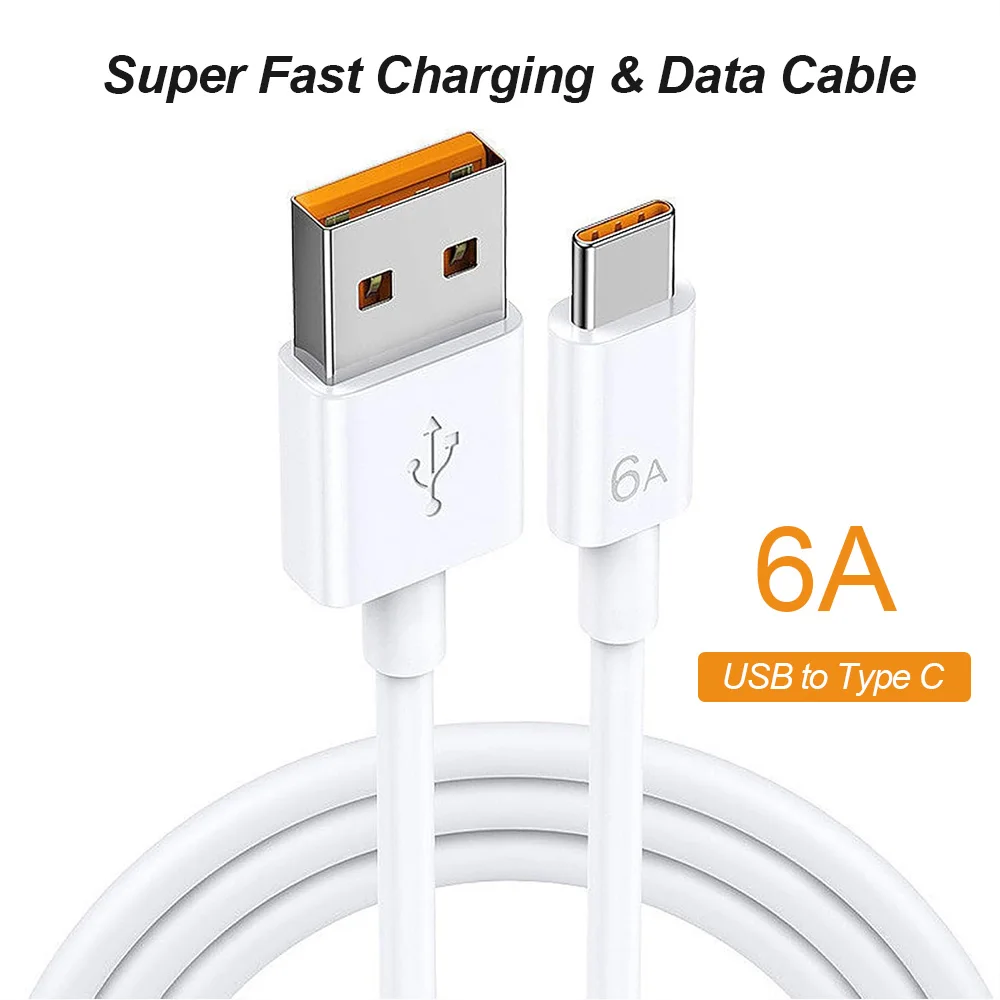 6A Schnelllade-USB-C-Kabel, Hochgeschwindigkeits-Dateiübertragung und Schnellladung, kompatibel mit Smartphones.