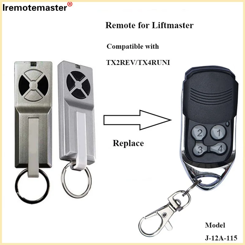 For Lift master TX2REV / TX4RUNI compatible replacement remote control 433.92mhz