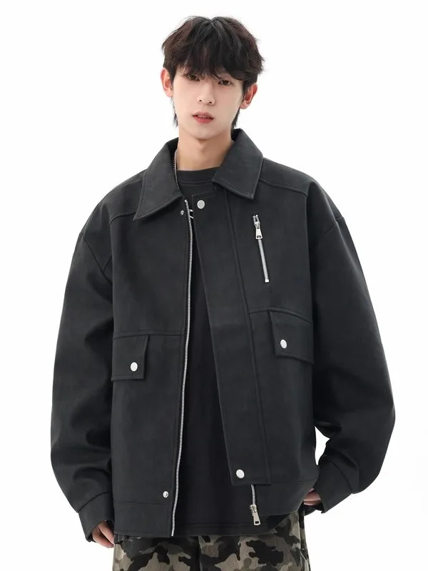 

American Sle Motorcycle Jaet Men's Autumn Top Bonel BTW Cleanfit High Quali Vintage Leather Coat Youth Faion