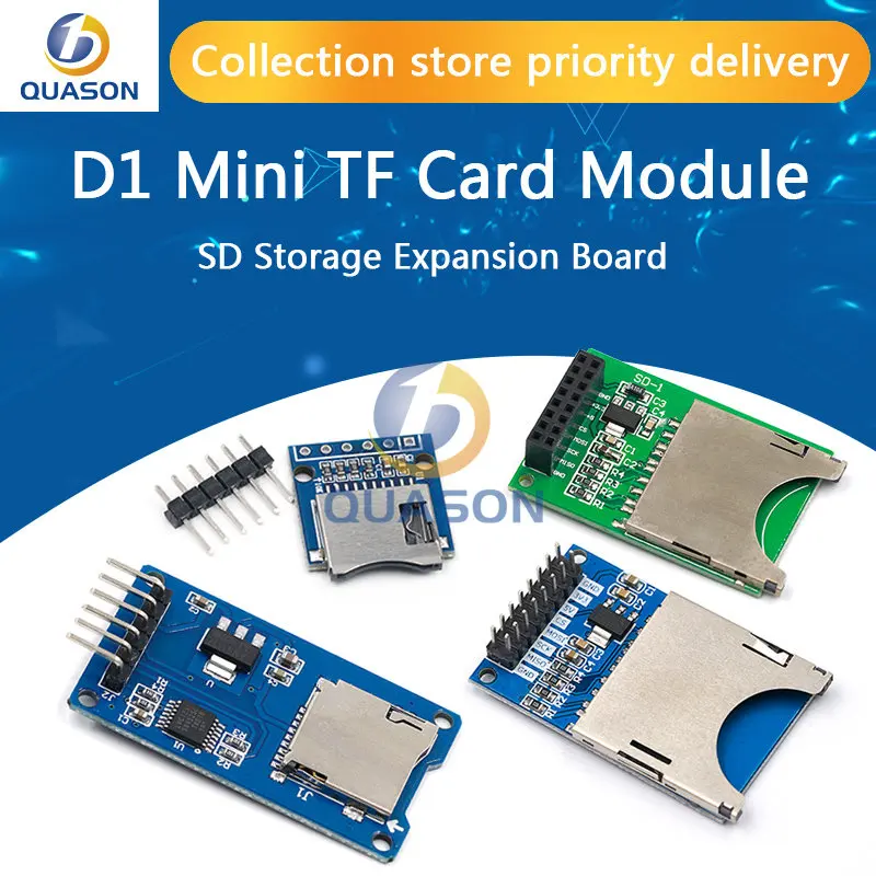 D1 Mini TF Card Module Micro SD Storage scheda di espansione Mini Micro SD TF Card Memory Shield Module con pin per Arduino ARM AVR
