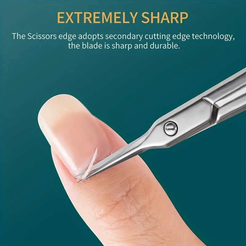 Stainless Steel Straight Beauty Scissors, Multi-functional Nail Art Tool, Suitable for Facial Hair, Nail Care