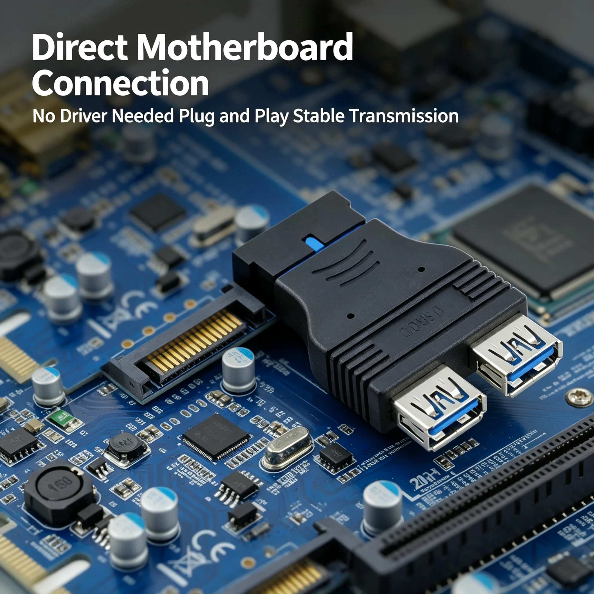 Motherboard 20Pin Female to Dual USB 3.0 Type A Female Adapter Connector USB 3.0 M/F Adapter Connector