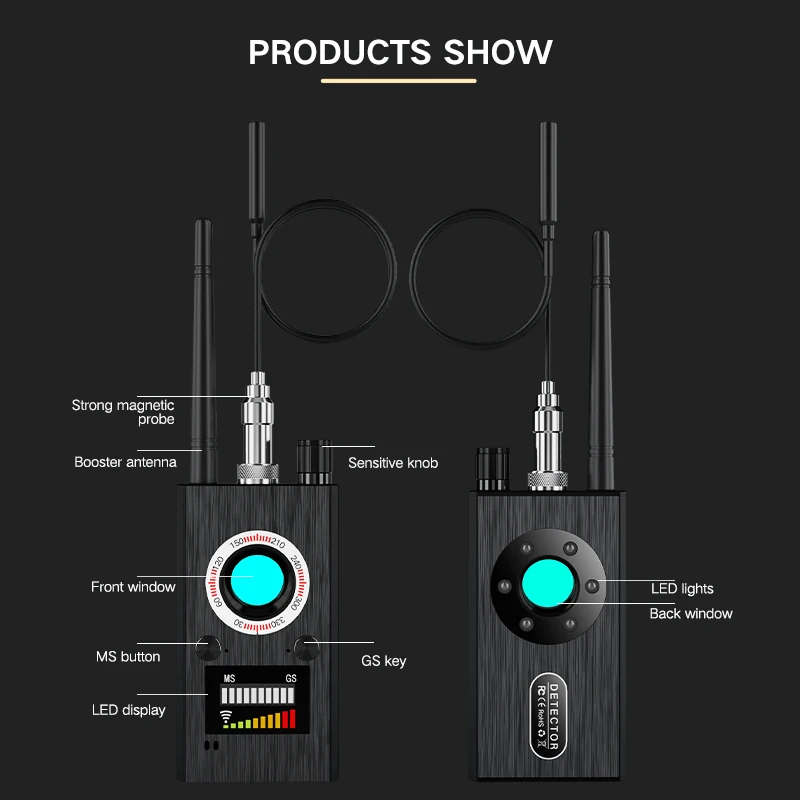 T9 Hidden Camera Detector Anti-spyware Mini Cam Spy Garget Bug RF Wifi Signal  Scanner Hotel Travel Security Protect GPS Finder