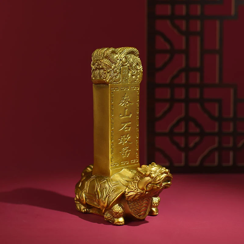All- Taishan Gan-Dang , Ba Xia, Bi Xi, -Backed Stone , Pure Copper Dragon-Turtle Ornaments T