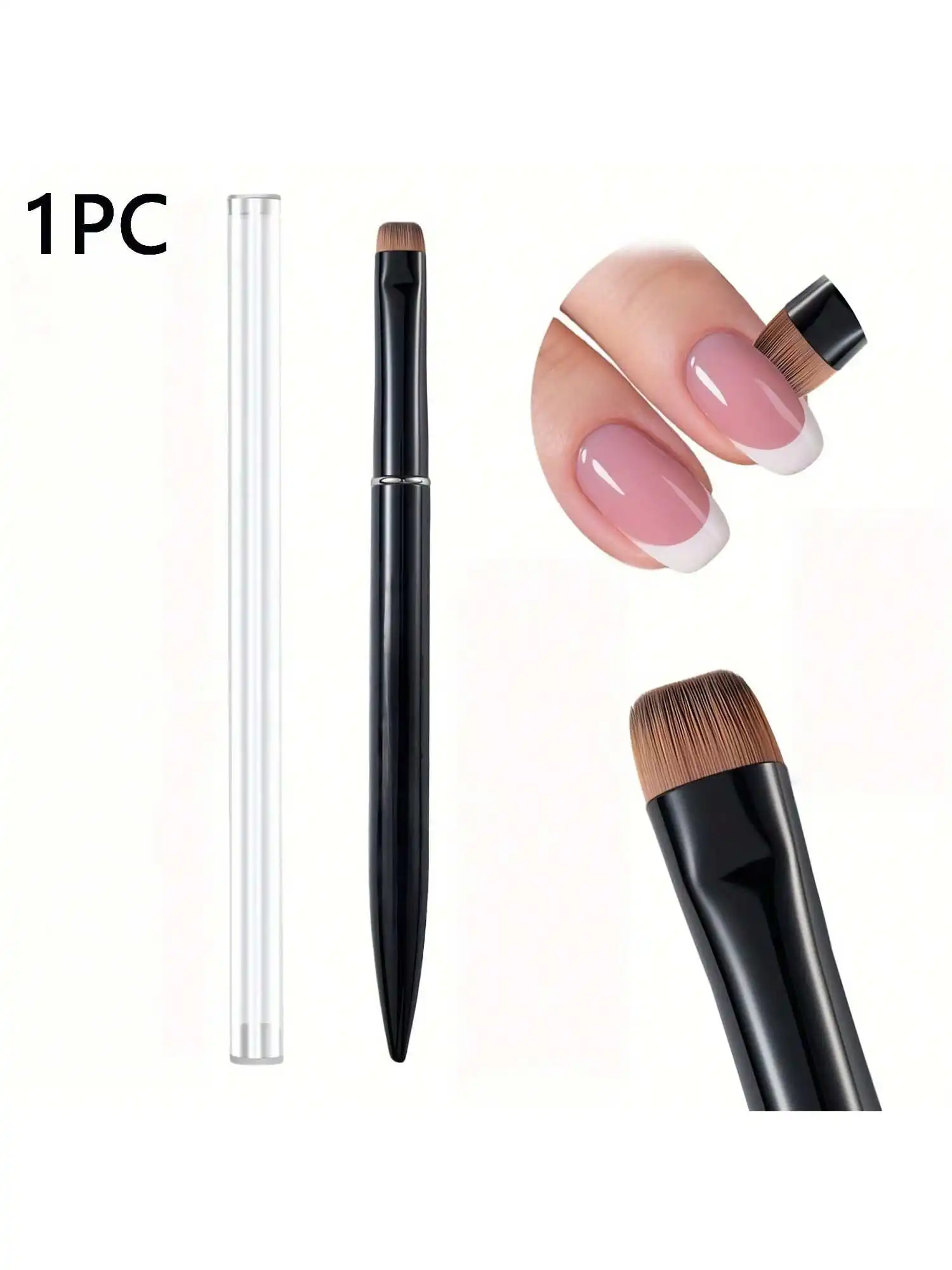 

Multi functional brush head three in one French nail brush - fine nail brush, nail polish removal brush