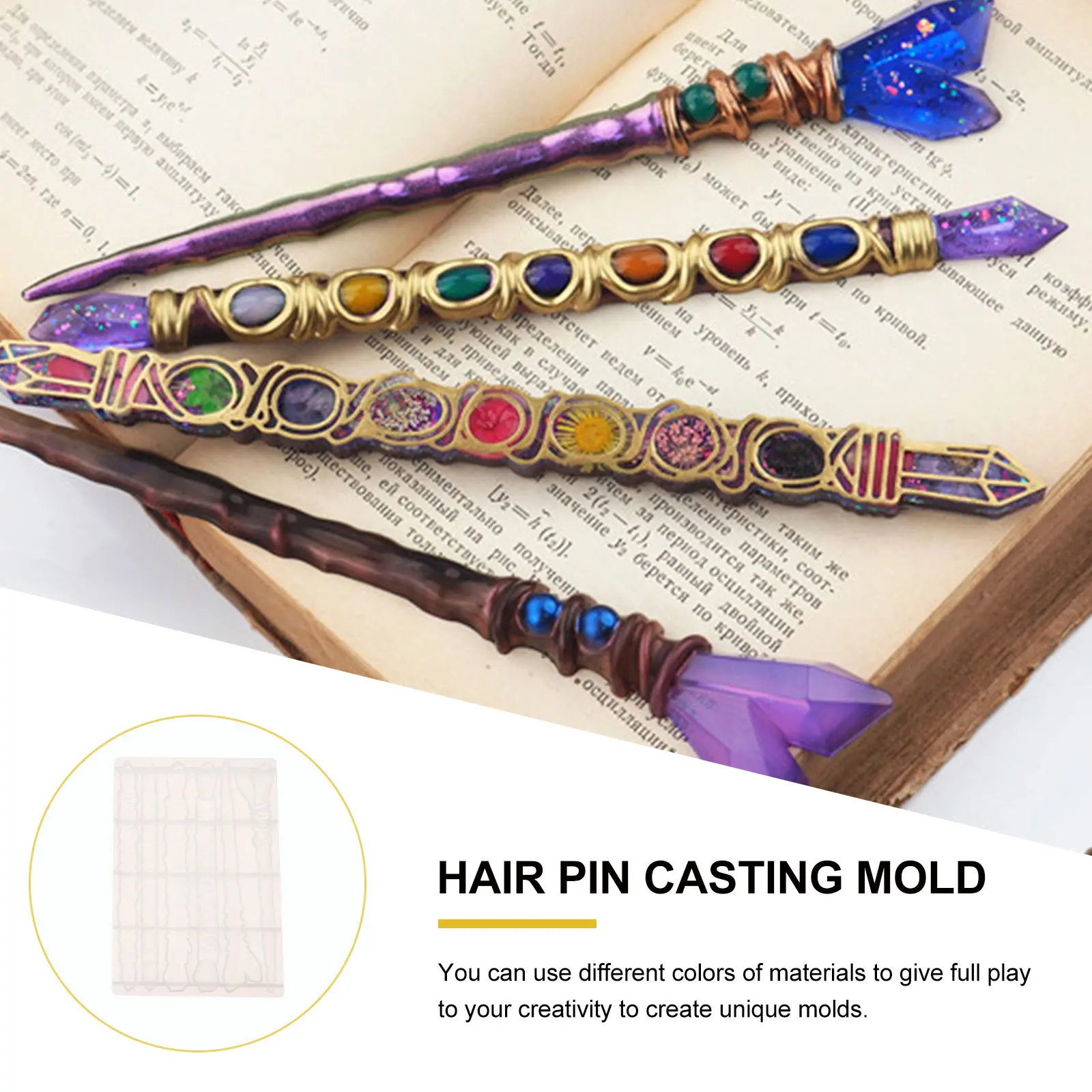 

Accessories Crystal Epoxy Mold Silica Stick Hair Clip Jewelry Casting