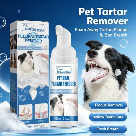 Pet Dental Foam Cleaner Removes Plaque Tartar and Yellow Stains Freshen Breath Whitening Teeth Dog Oral Mouth Cleaning Care