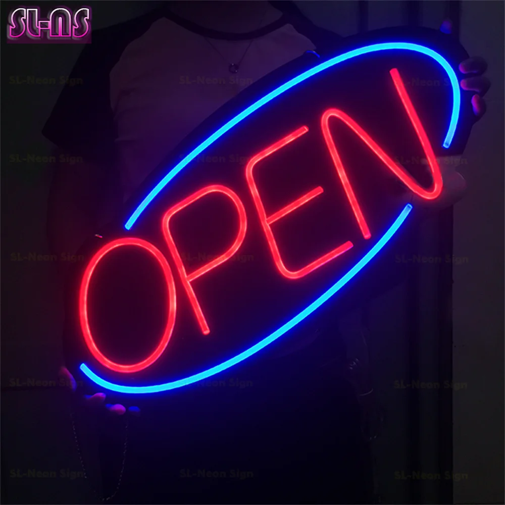 Big OPEN Neon Sign Light LED Wall Decor Neon Lamp Bedroom Home Party Commercial Lighting Colorful Tube Club KTV Night Light OPE