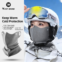 WEST BIKING 3D Winter Cycling Mask Warm Integrated Ear Hanging Headband Face Mask Unisex Bicycle Mask Magic Headscarf Neck Cover
