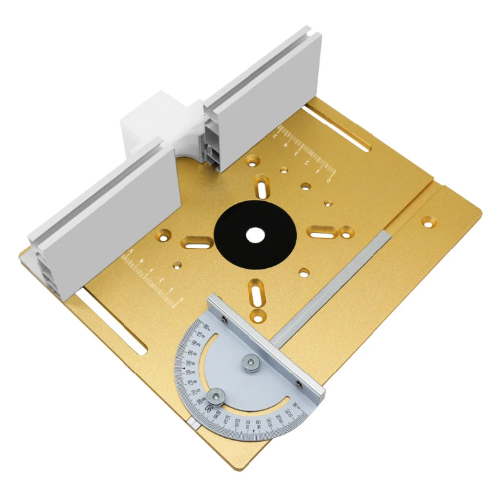 Router Table Board and Table Saw with Aluminum Alloy Insertion Plate,equipped with Precision Diagonal Joint Gauge and Backing