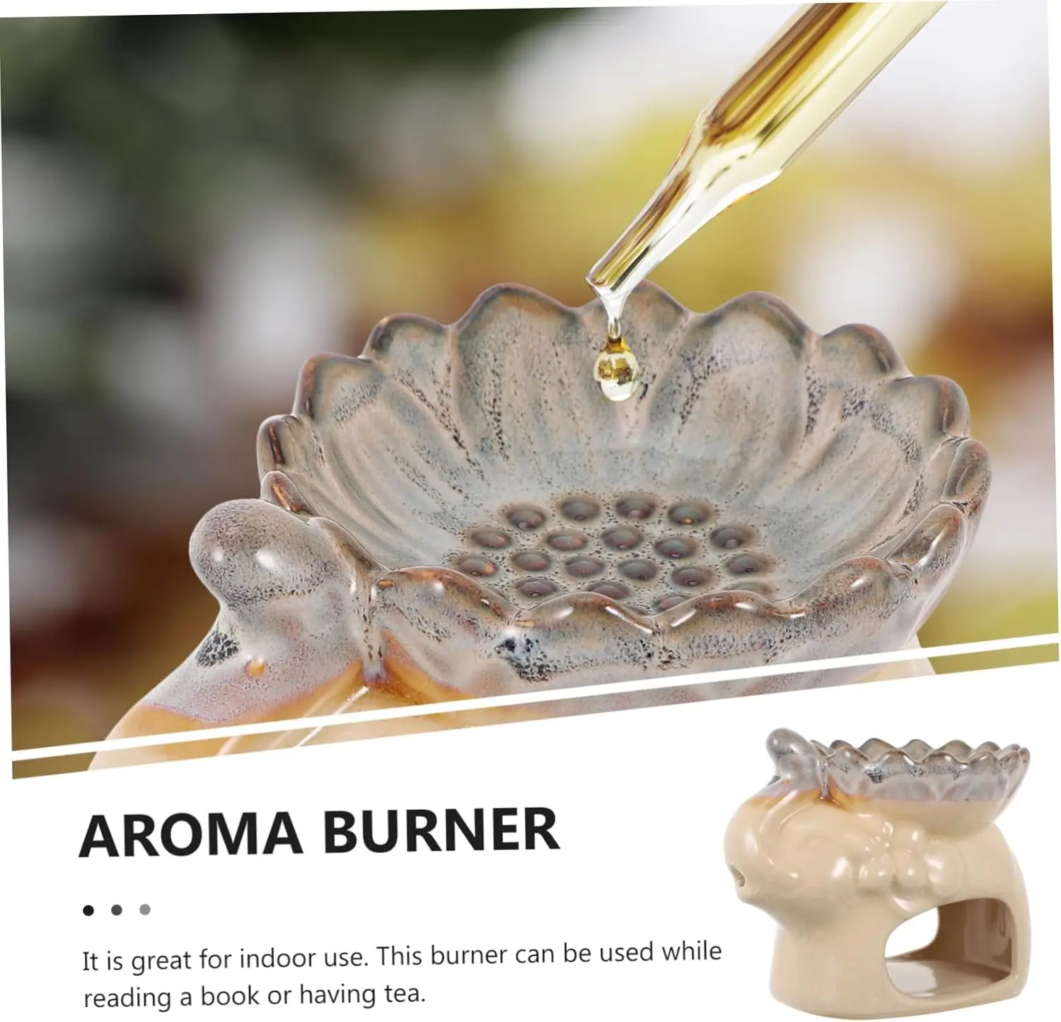 Elephant Ceramic  Diffuser Tealight Essential Oil Diffuser Fragrance Diffuser  Holder Under Desk Ornament Decor Desk Censer Ador