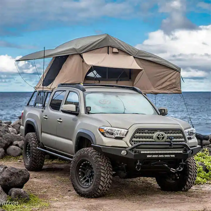 RV Accessories Steel Tent Pegs Waterproof Pop up Camper Rooftop Tent with Awning