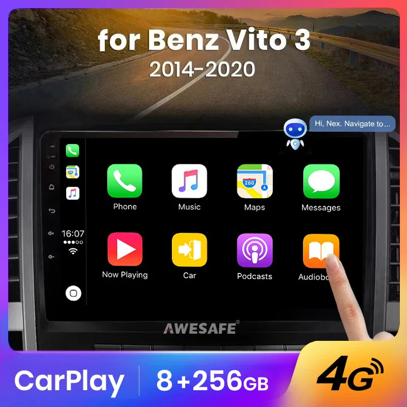 AWESAFE Wireless CarPlay Autoradio for Mercedes Benz Vito 3 2014-2020 Car Radio Multimedia Player Android Auto Stereo GPS