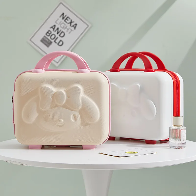 Kawaii 3D My Melody Printed Carry-On Box Sanrio Hand Luggage Woman Portable Travel Case Small Suitcase Cosmetic Case Girls Gift